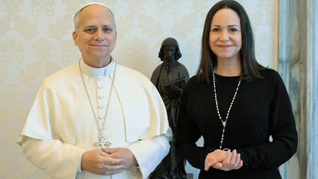 María Corina Machado pidió al Papa interceder por los presos y la transición en Venezuela