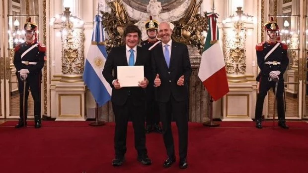 Milei recibió las cartas credenciales del Embajador de Italia en Argentina