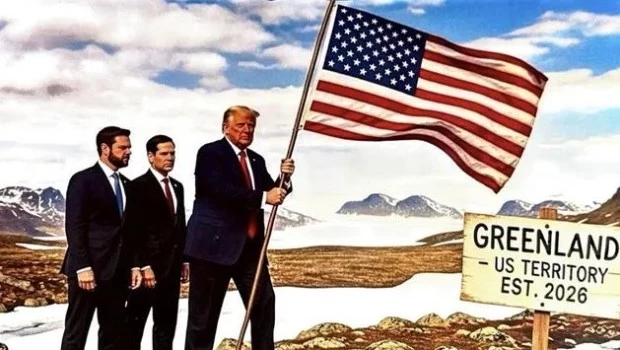 Trump publicó una foto como conquistador de Groenlandia