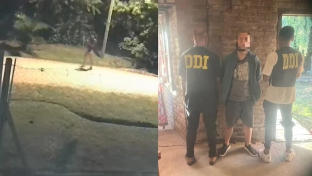 Una cámara privada registró a la joven caminando con una pequeña mochila.