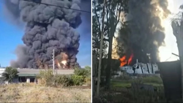 Se incendia un depósito de pintura en Francisco Álvarez