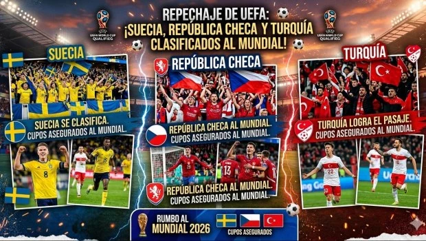 República Checa, Suecia y Turquía van al Mundial