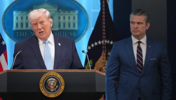 El presidente Donald Trump habla con los periodistas en la sala de prensa James Brady de la Casa Blanca.