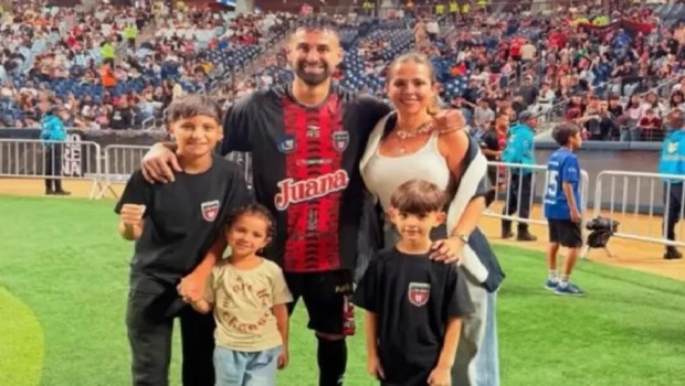 Lucas Trejo y su familia.
