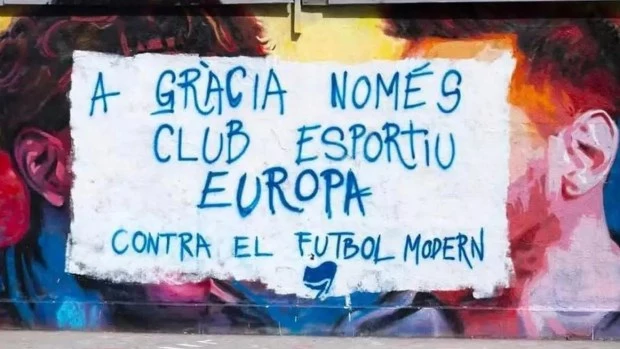 Vandalizan el mural de Messi y Lamine Yamal en Barcelona pocas horas antes de la final