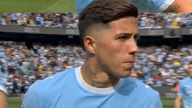 Enzo Fernández debutó como titular en el triunfo del Manchester City