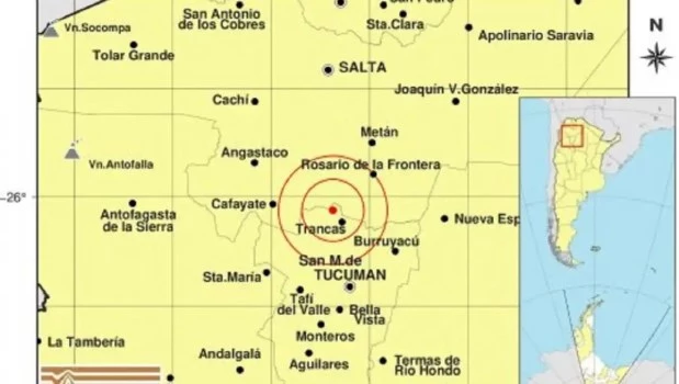 Un sismo de magnitud 5 sacudió Tucumán