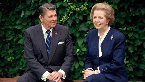 Ronald Reagan y Margaret Thatcher, dos protagonistas de la Guerra de 1982.