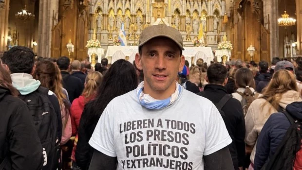 Nahuel Gallo peregrinó a Luján y pidió por los detenidos en Venezuela