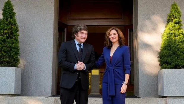 Madrid: Díaz Ayuso recibió a Milei en las instalaciones del Canal de Isabel II