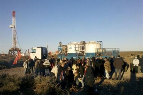 Protesta mapuche en Vaca Muerta