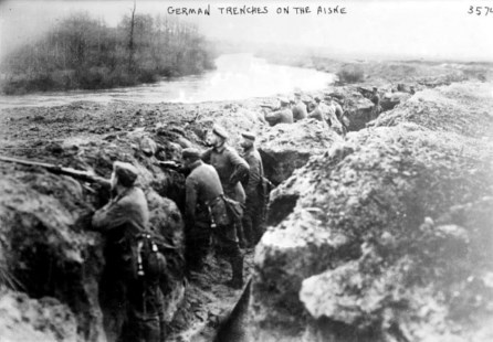 Una trinchera alemana a la vera del río Aisne. 