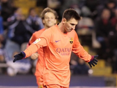Messi brilló con tres goles en el triunfo del Barcelona