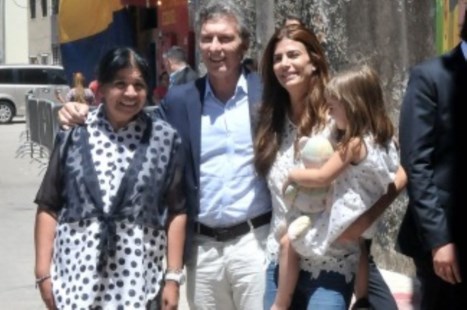 Macri visitó a Margarita Barrientos en Los Piletones 