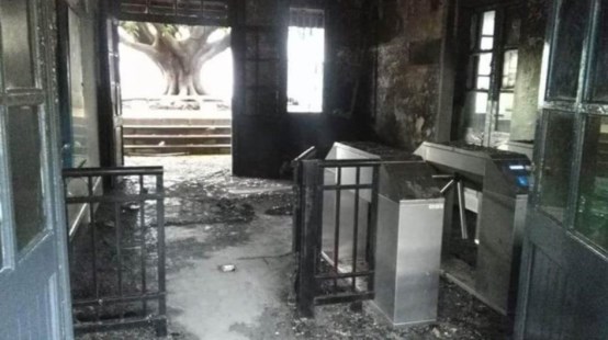 Un incendio afectó las boleterías de la estación Pueyrredón del tren Mitre