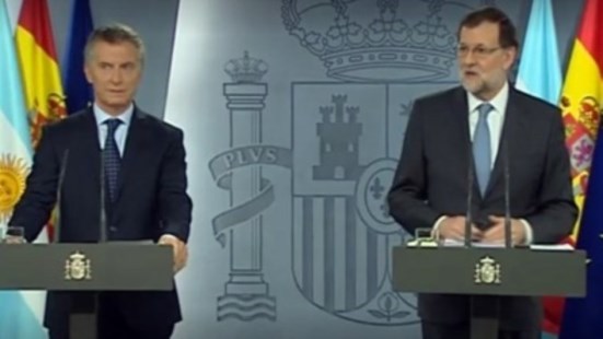 Fuerte respaldo de Rajoy a Macri: "El mundo percibe que Argentina va en la buena dirección"