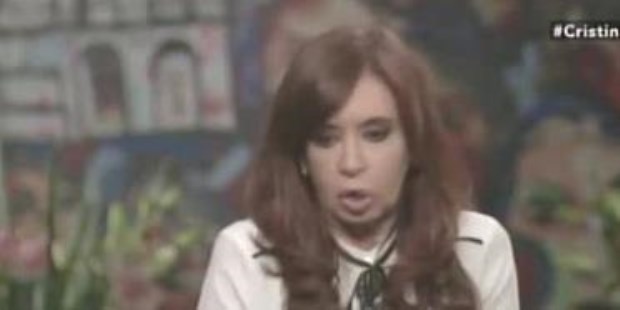 La ex presidenta Cristina Fernández de Kirchner durante una entrevista para el canal C5N.