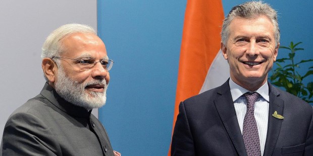 Macri junto al primer ministro de la India, Narendra Modi,