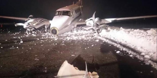 Se despistó un avión privado en el aeropuerto de Bariloche en medio del temporal