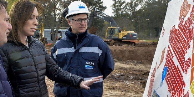 La gobernadora de la provincia de Buenos Aires, María Eugenia Vidal, visito una planta curadora de líquidos cloacales en el partido bonaerense de General Rodríguez.