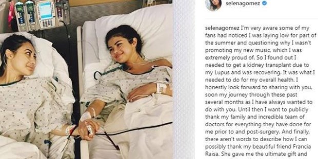Selena Gómez reveló cuál fue la enfermedad que la llevó al trasplante de riñón