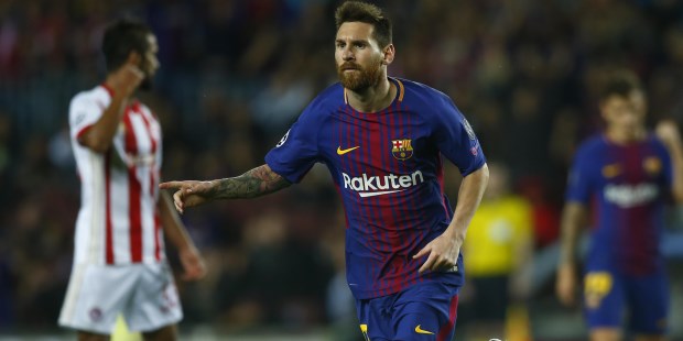 Messi anotó en el triunfo del Barcelona sobre Olympiacos 