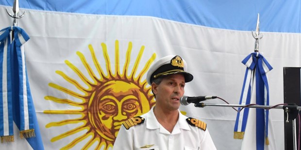 El vocero de la Armada Argentina, capitán de navío Enrique Balbi.