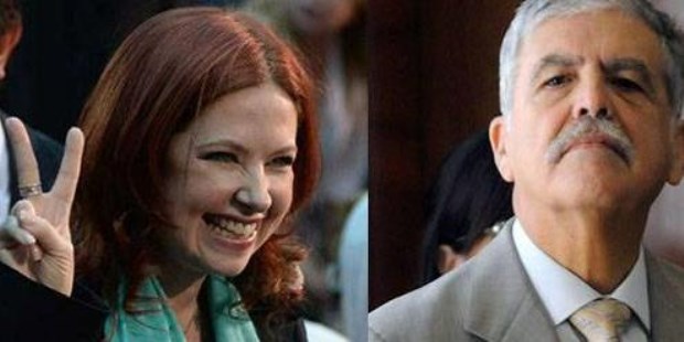 Andrea del Boca y Julio De Vido.
