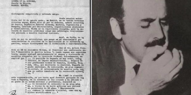 Facsímil de la carta escrita por Ricardo Rojo a Juan Perón en diciembre de 1969.