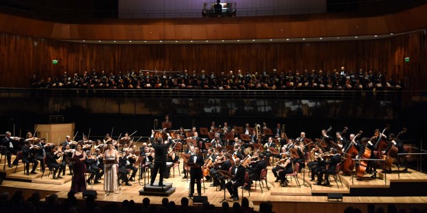 GENTILEZA GEORGINA GARCIA-DNOEImponente imagen del concierto en la Sala Sinfónica del CCK, del que participaron más de 150 voces.