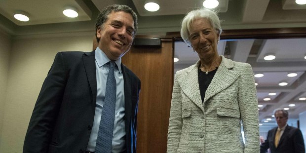 El ministro Dujovne y Chrisine Lagard, titular del FMI.